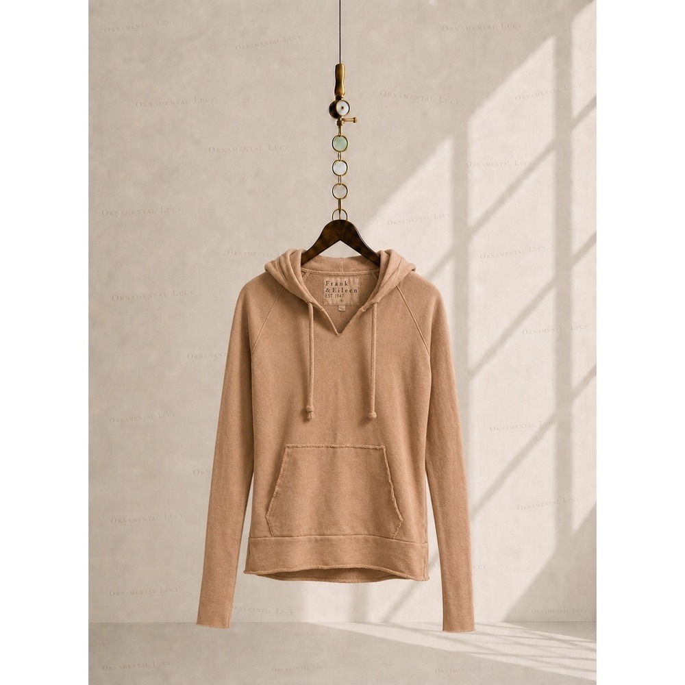 Frank & Eileen Melanie Essential Hoodie Camel Triple Fleece Cotton XS